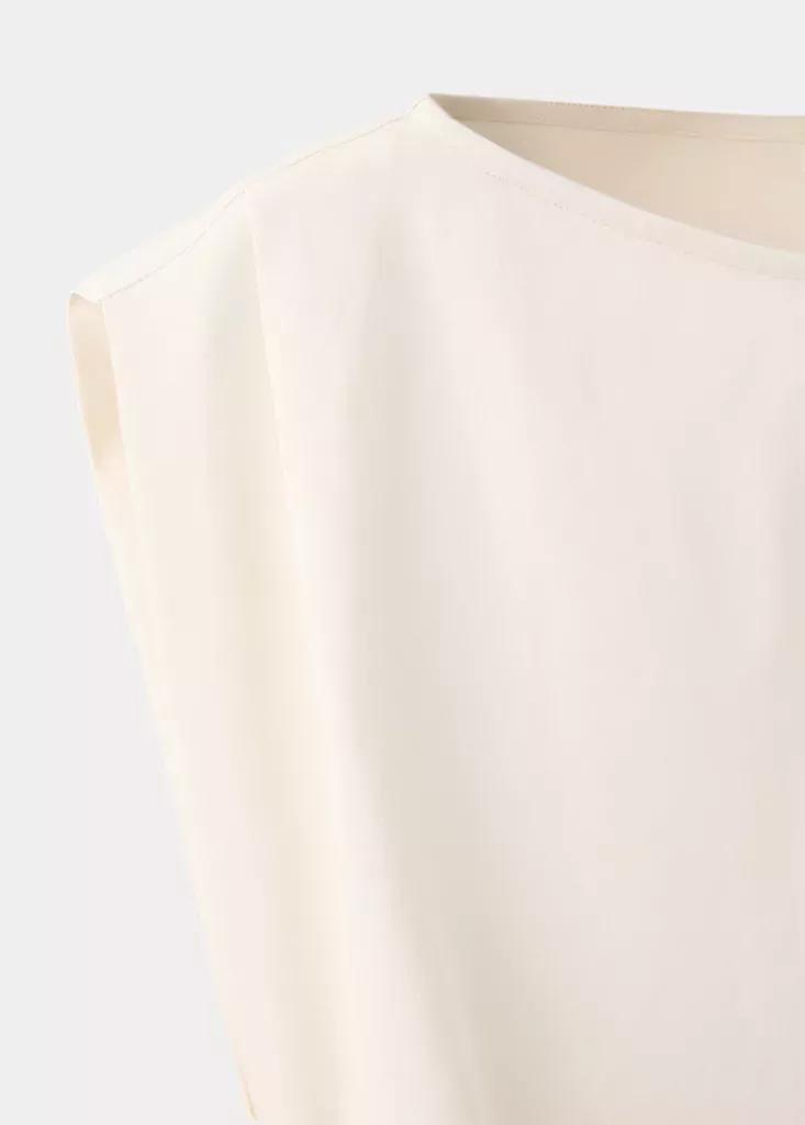 Beige Asymmetrical Laced Top, , medium