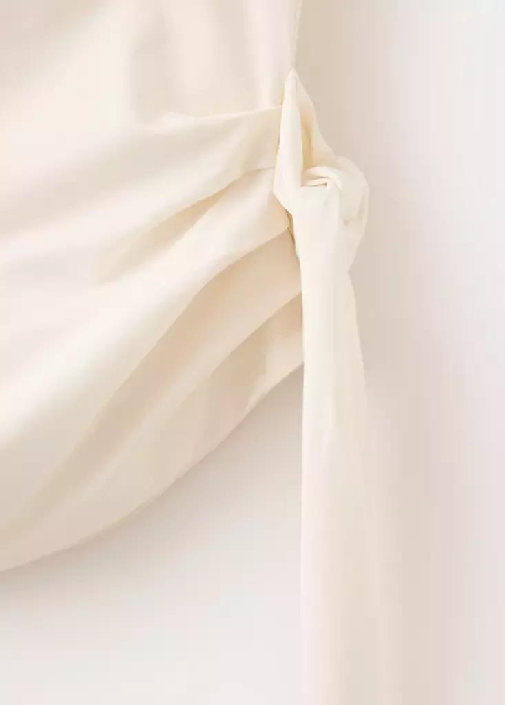 Beige Asymmetrical Laced Top, , large image number 2