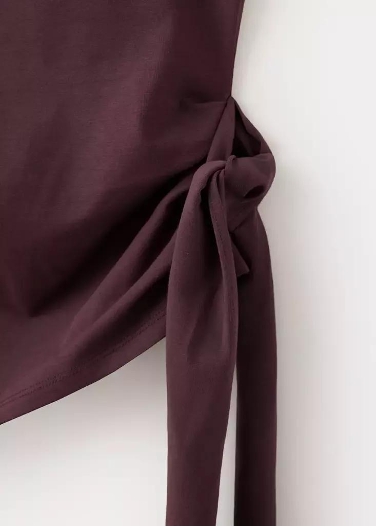 Red Asymmetrical Laced Top, , large image number 1