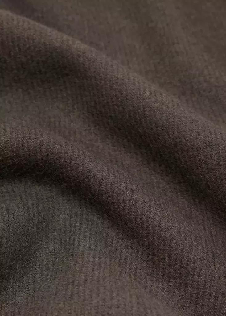 Brown Plain Fringed Scarf, Dark Brown, large image number 1