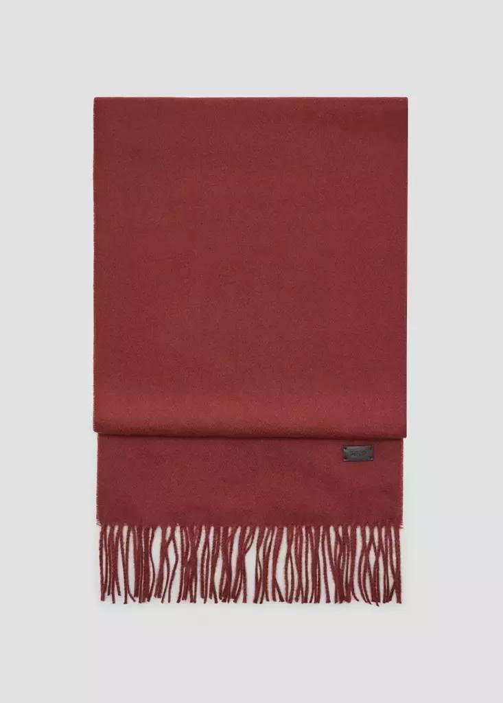Red Plain Fringed Scarf, Rust - Copper, large image number 0