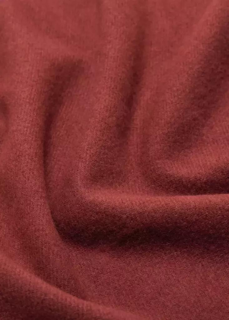 Red Plain Fringed Scarf, Rust - Copper, medium