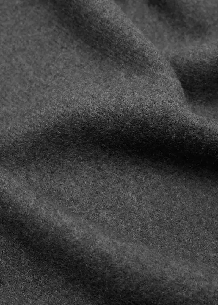 Grey Plain Fringed Scarf, Grey, medium