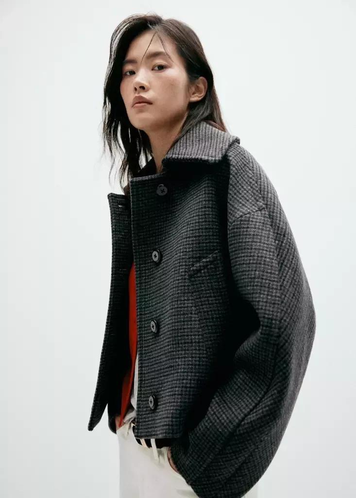 Blue Houndstooth Wool Jacket, Navy, large image number 4