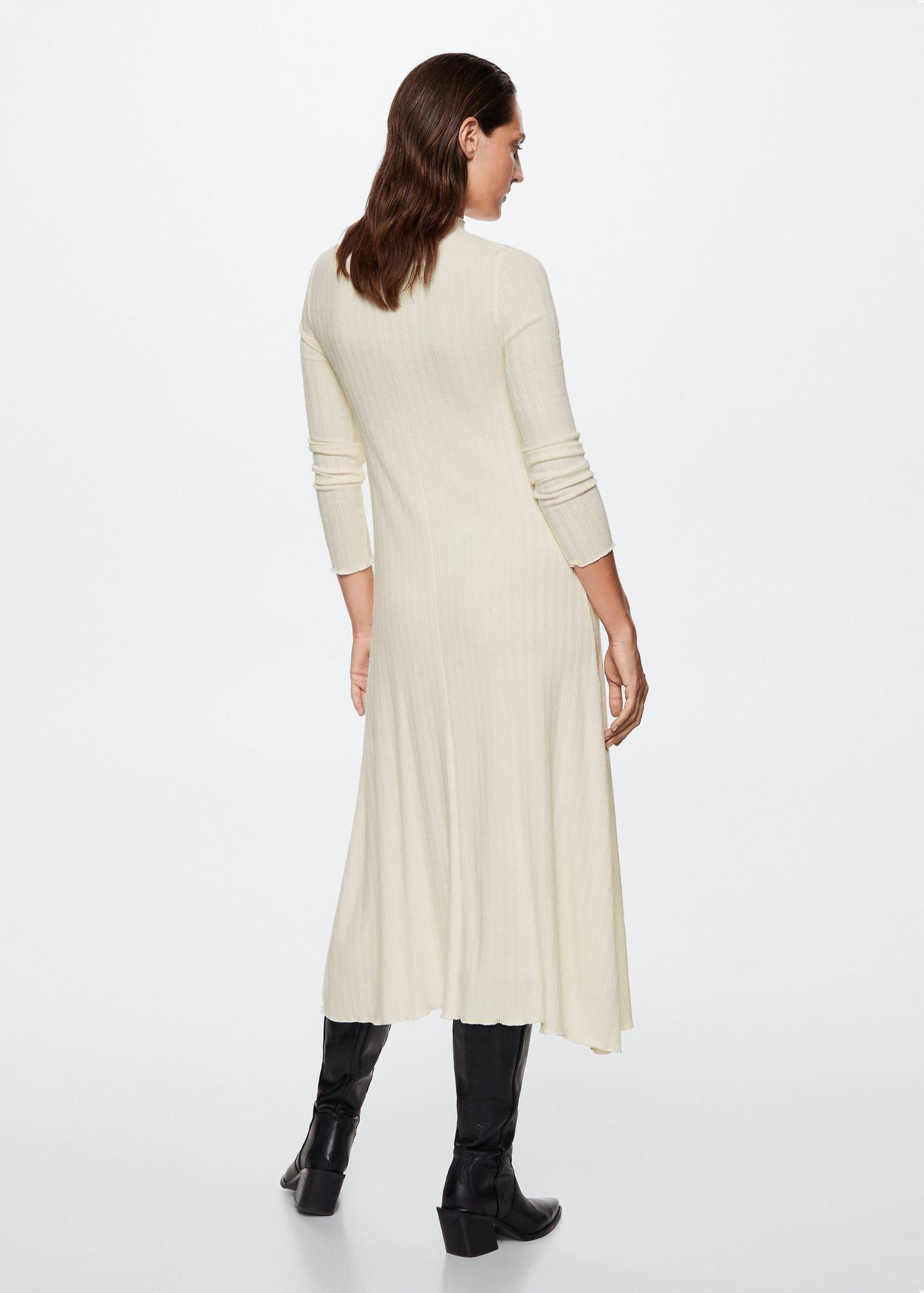Beige Knit Midi Dress, , large image number 4