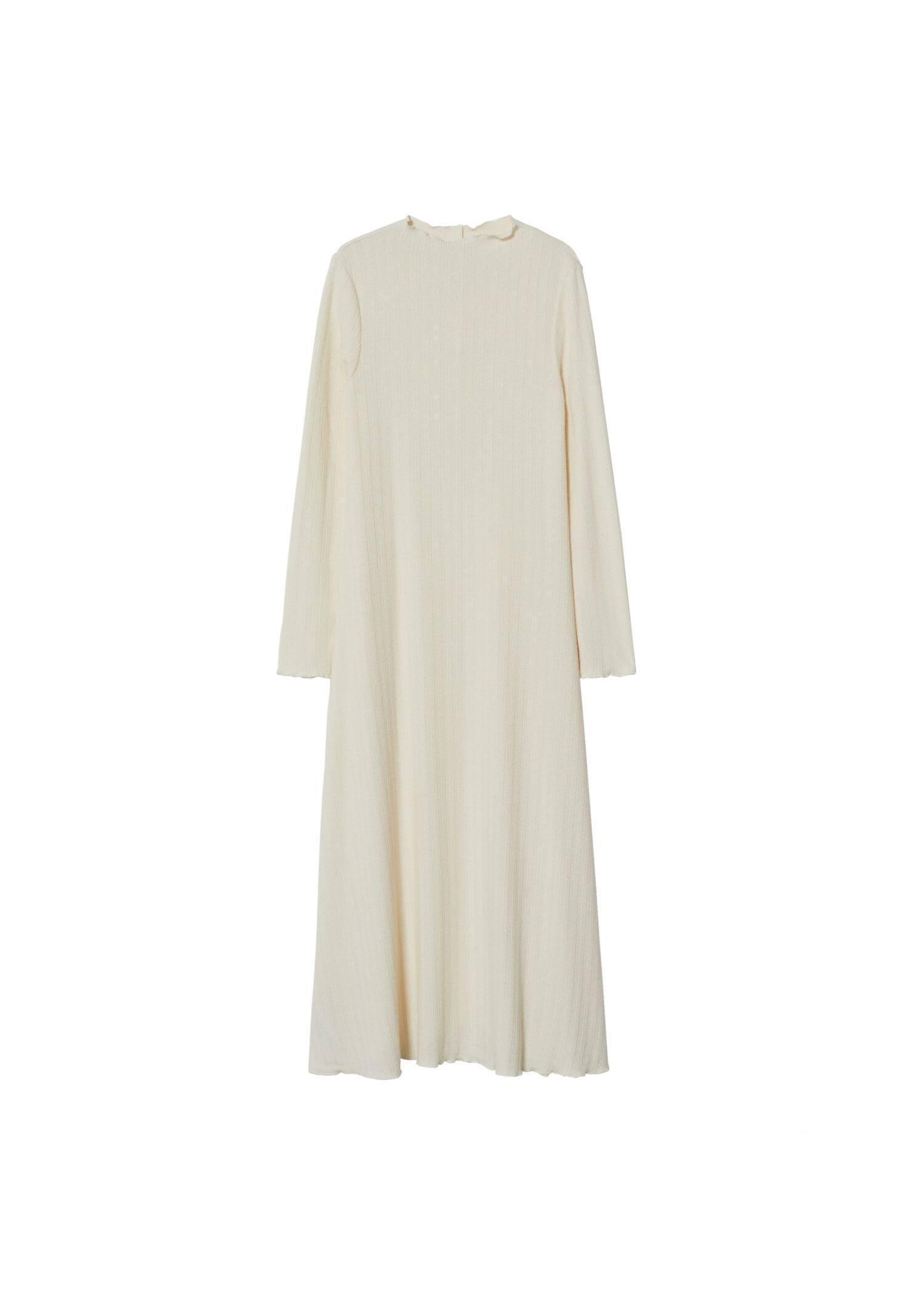 Beige Knit Midi Dress, , large image number 5