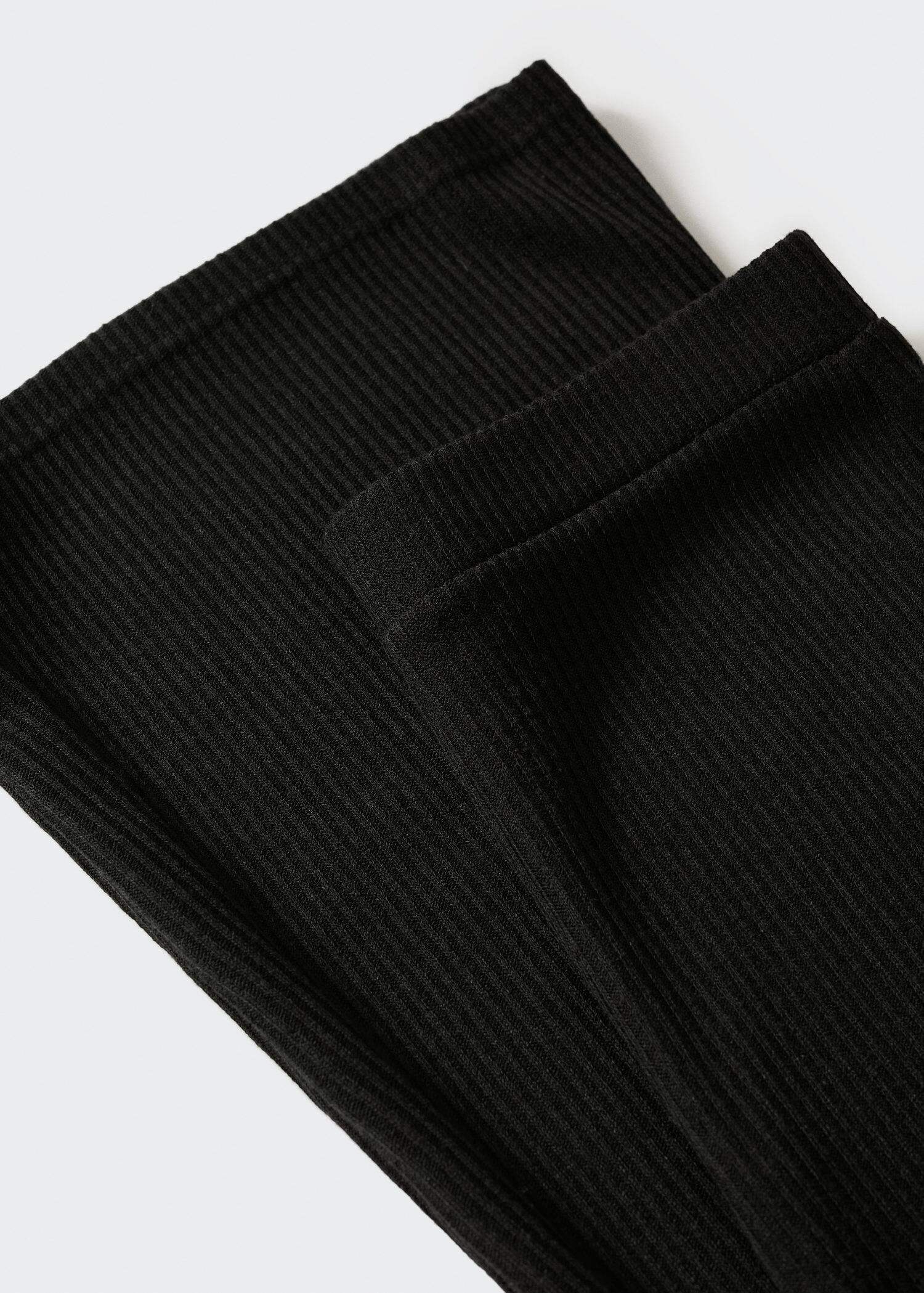 Black Ribbed Flare Trousers, , large image number 5