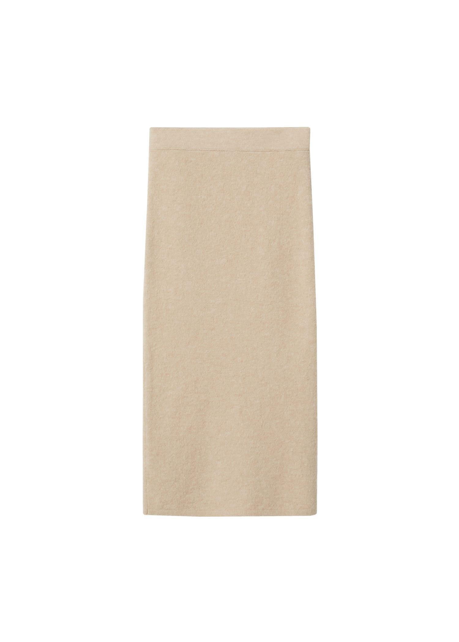 Pastel Brown Knit Pencil Skirt, , large image number 3