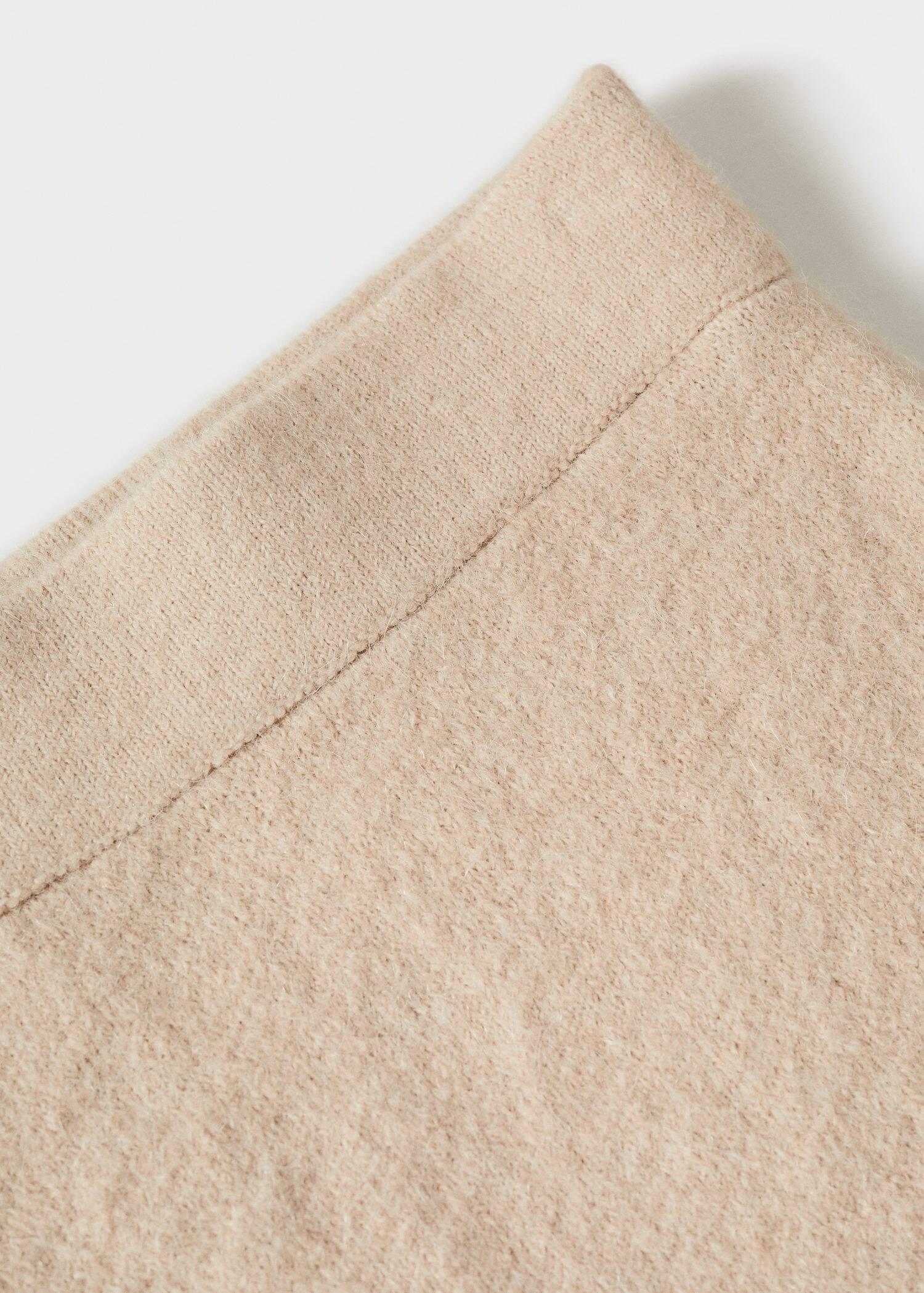 Pastel Brown Knit Pencil Skirt, , large image number 4