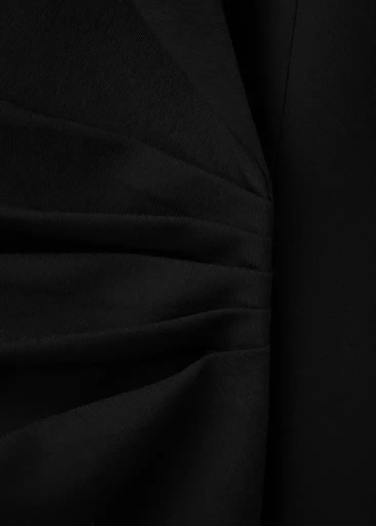 Black Ruched Short Dress, Black, large image number 6