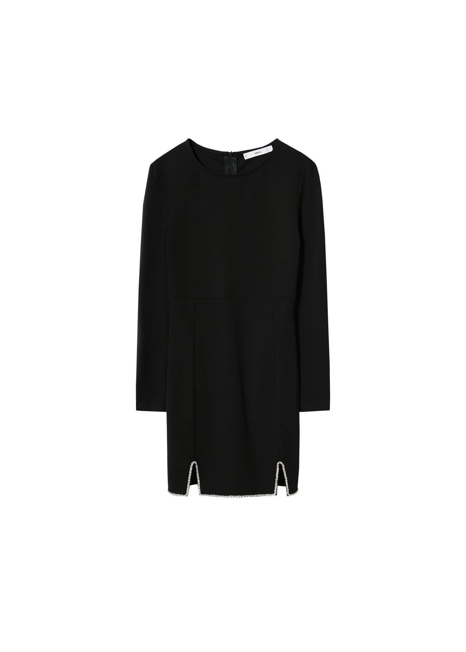Black Rhinestone Detail Dress, , large image number 3