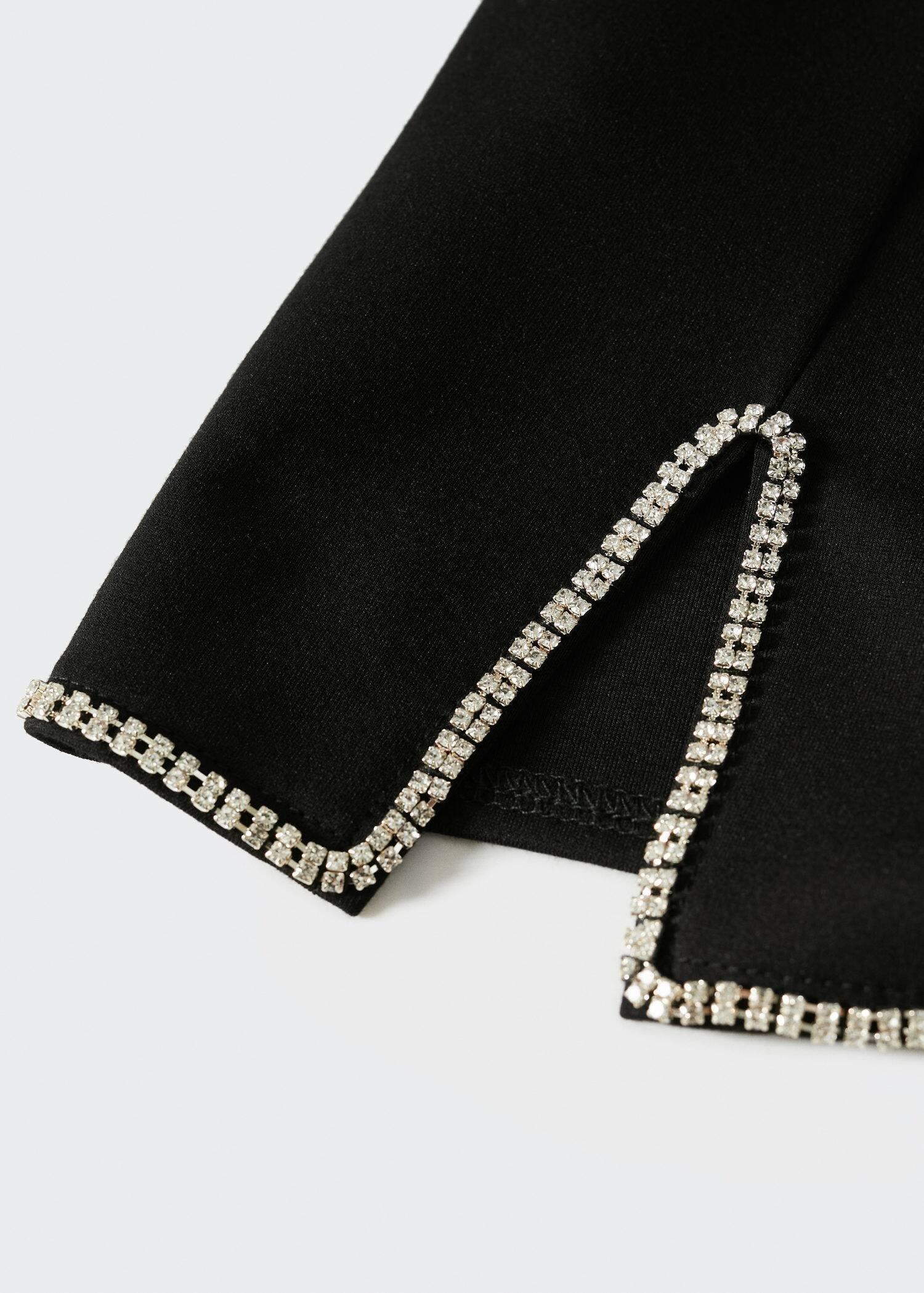 Black Rhinestone Detail Dress, , large image number 4