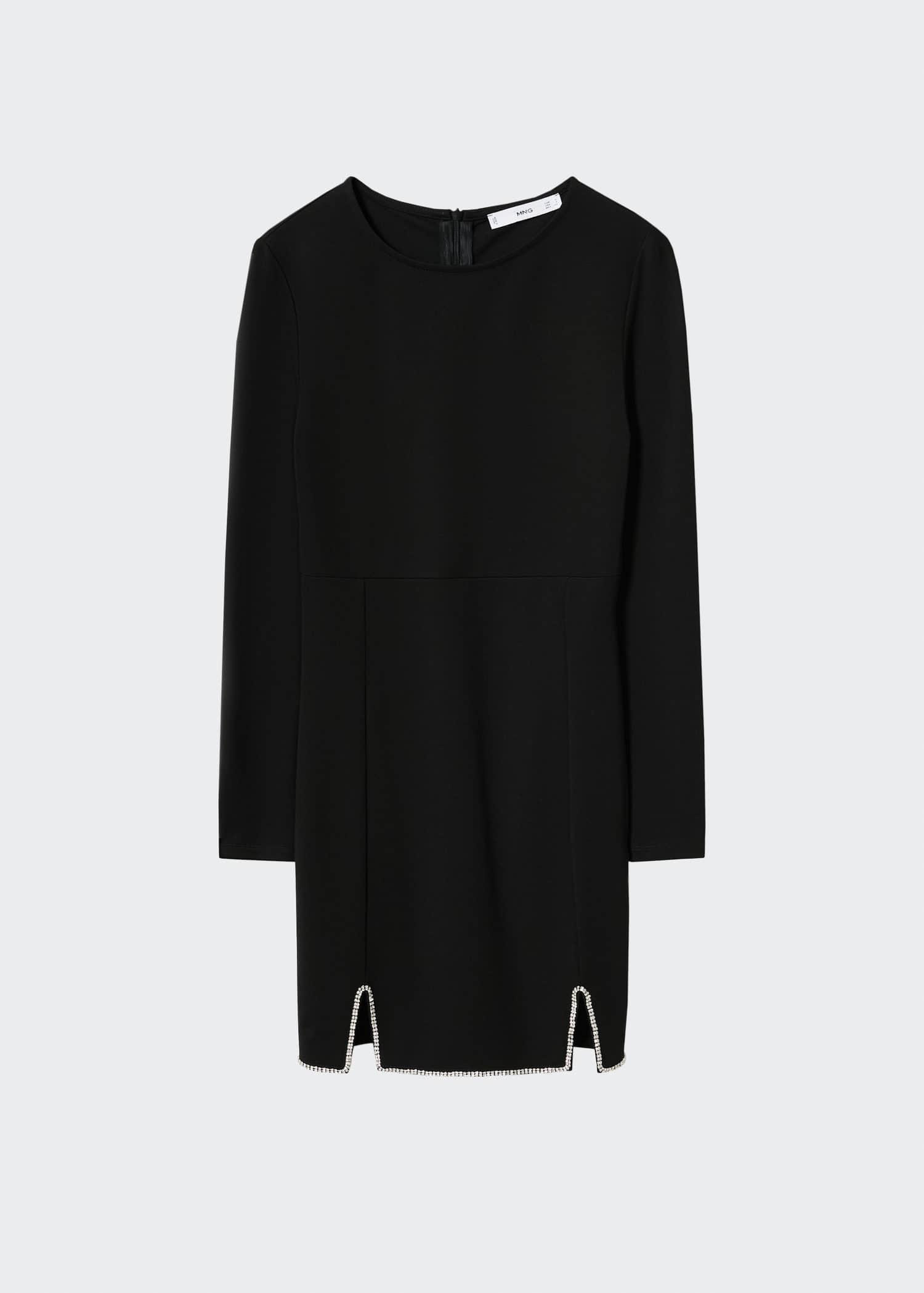 Black Rhinestone Detail Dress, , large image number 5