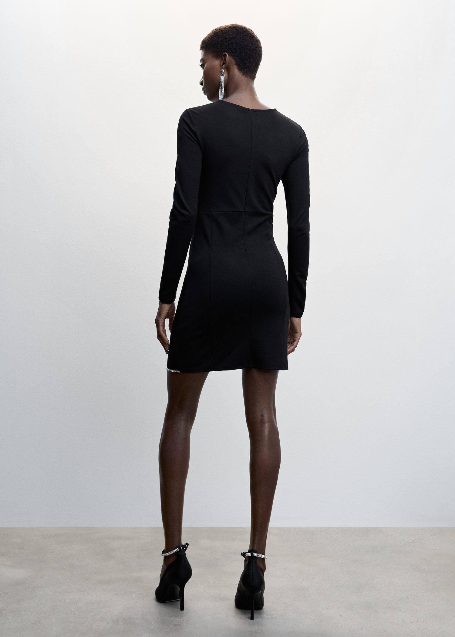Black Rhinestone Detail Dress, , large image number 6