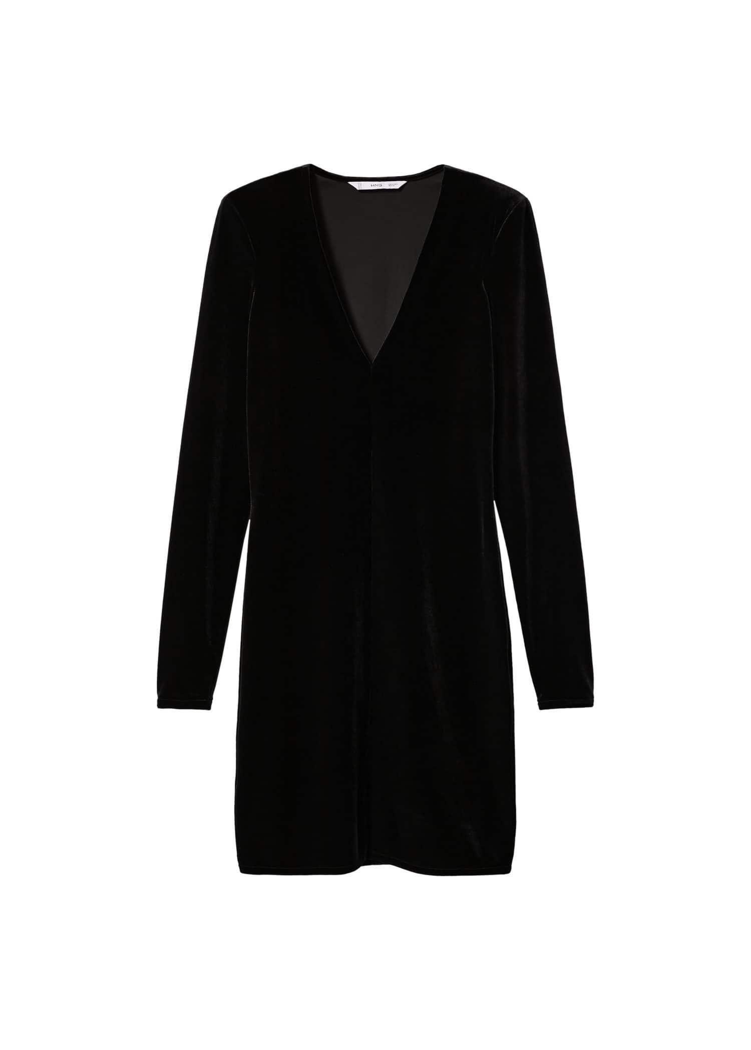 Black Velvet Short Dress, , large image number 3