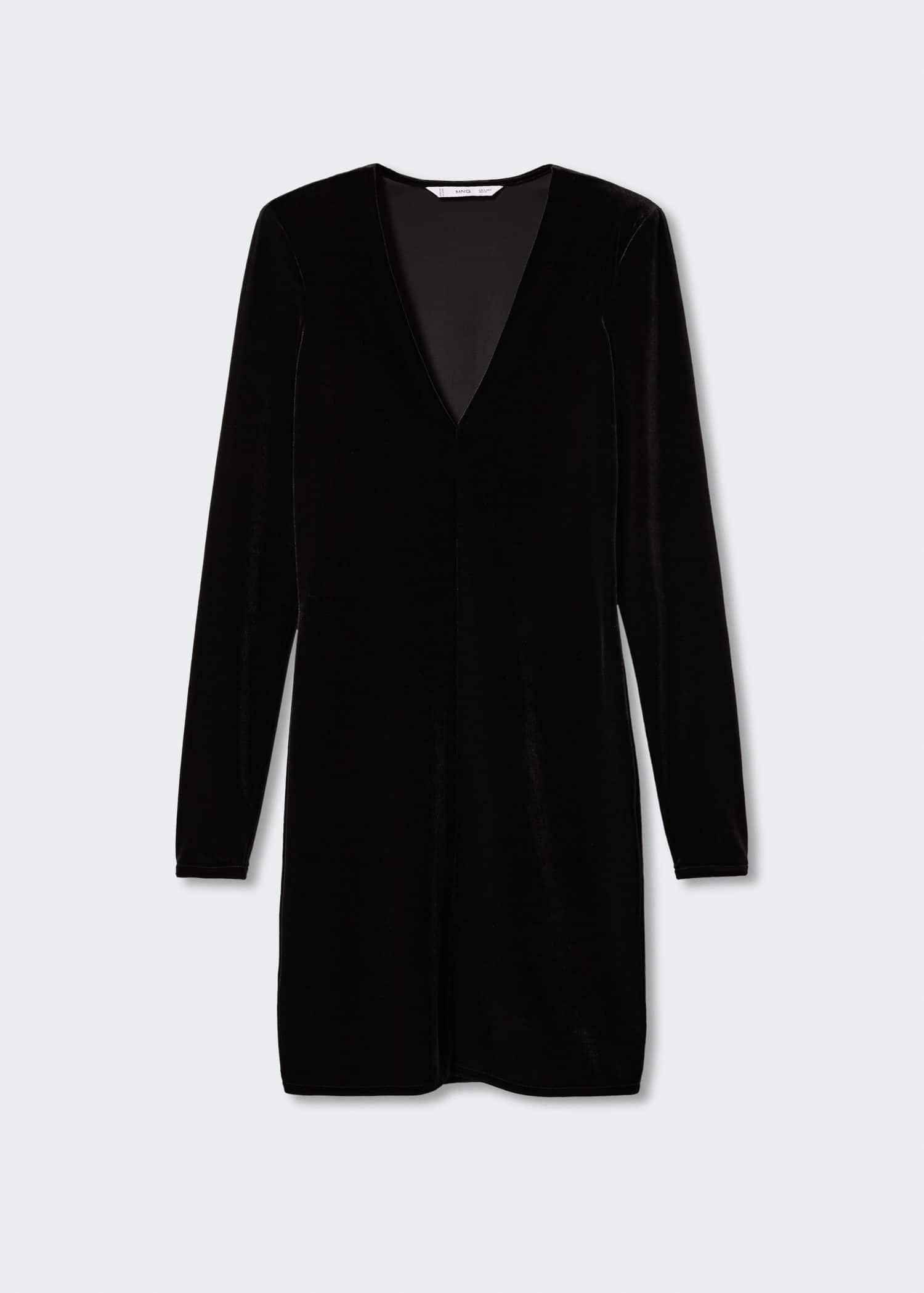 Black Velvet Short Dress, , large image number 5