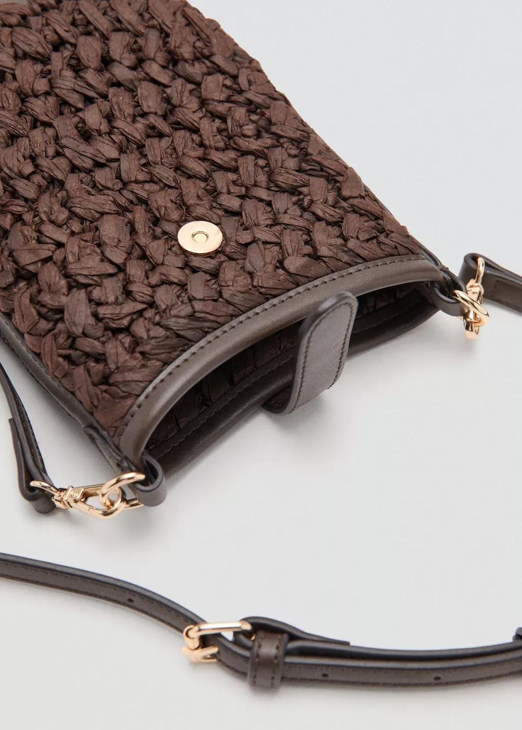 Brown Crossbody Mobile Case, Dark Brown, large image number 1