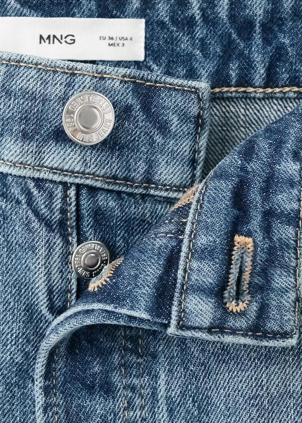 Open Blue Denim Shorts With Frayed Hem, Open Blue, large image number 1