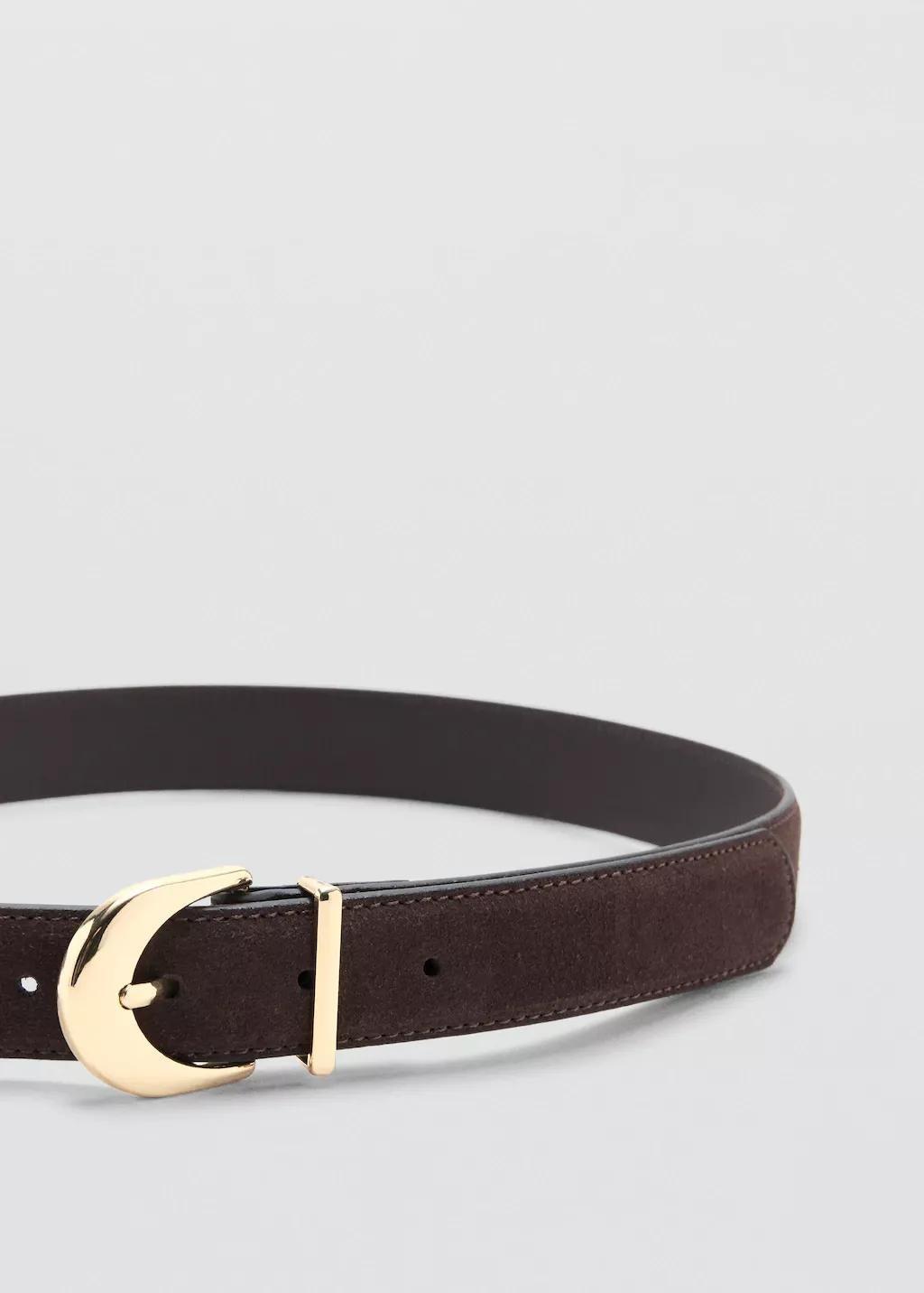 Brown Oval Buckle Belt, 0201_32, large image number 0