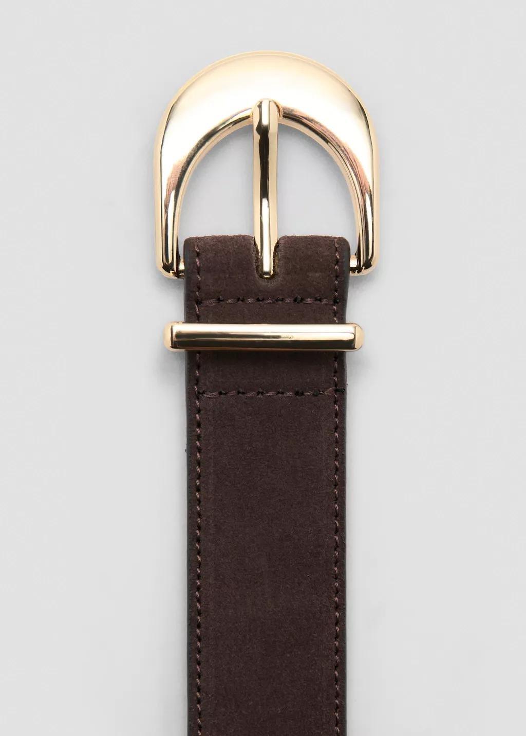 Brown Oval Buckle Belt, 0201_32, large image number 1