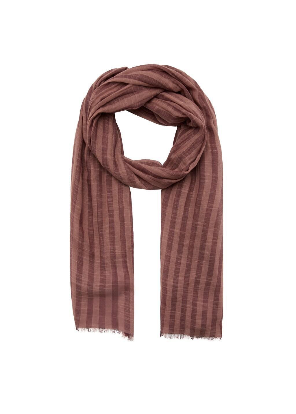 Orange Cotton Scarf, Medium Orange, large image number 1