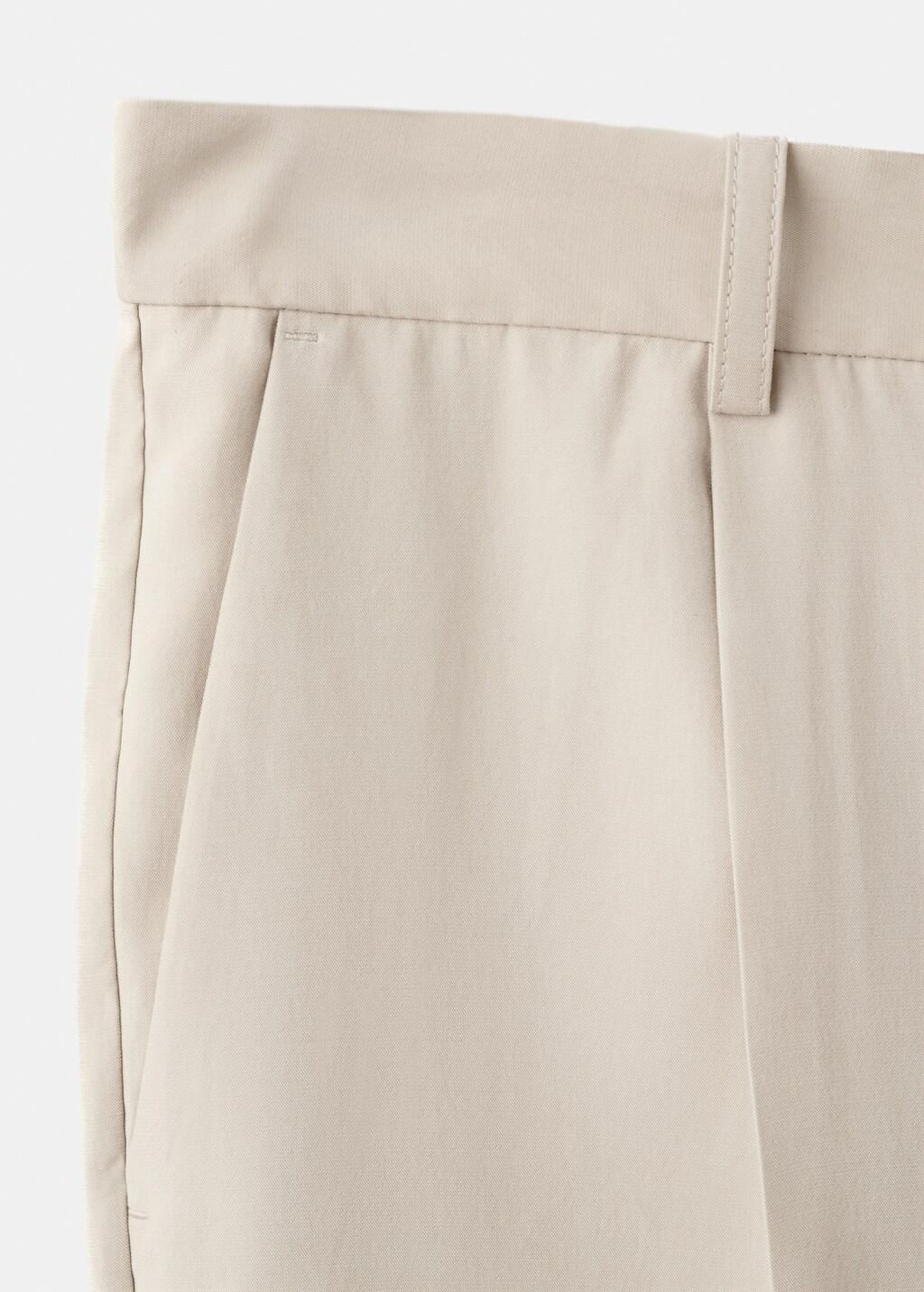 Beige Regular-Fit Pleated Trousers, Light Beige, large image number 5