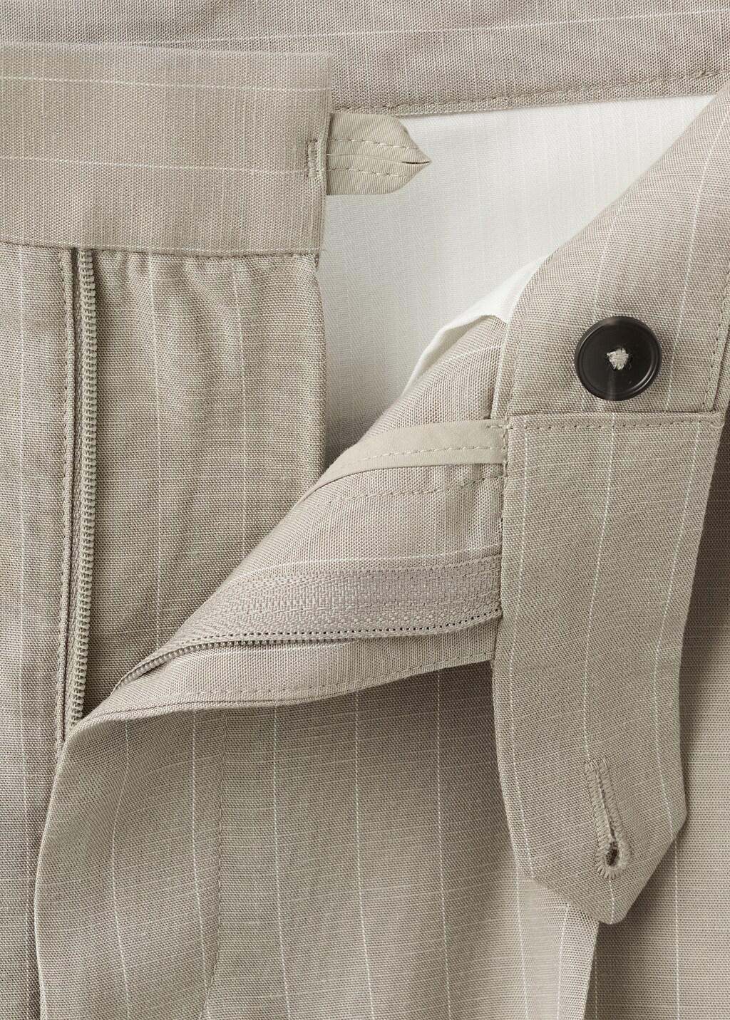 Brown Slim-Fit Lyocell Linen Trousers, Medium Brown, large image number 1