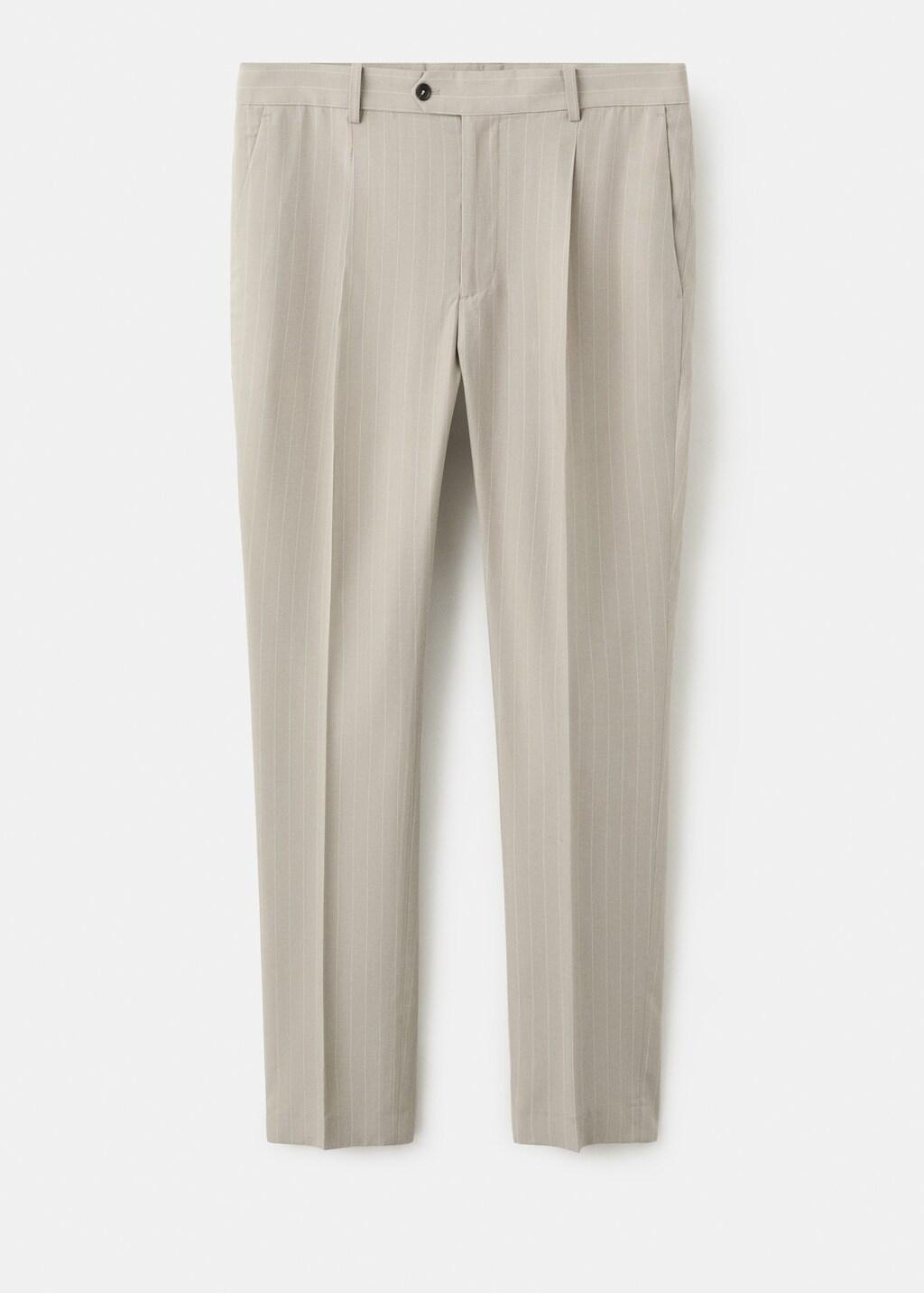 Brown Slim-Fit Lyocell Linen Trousers, Medium Brown, large image number 7