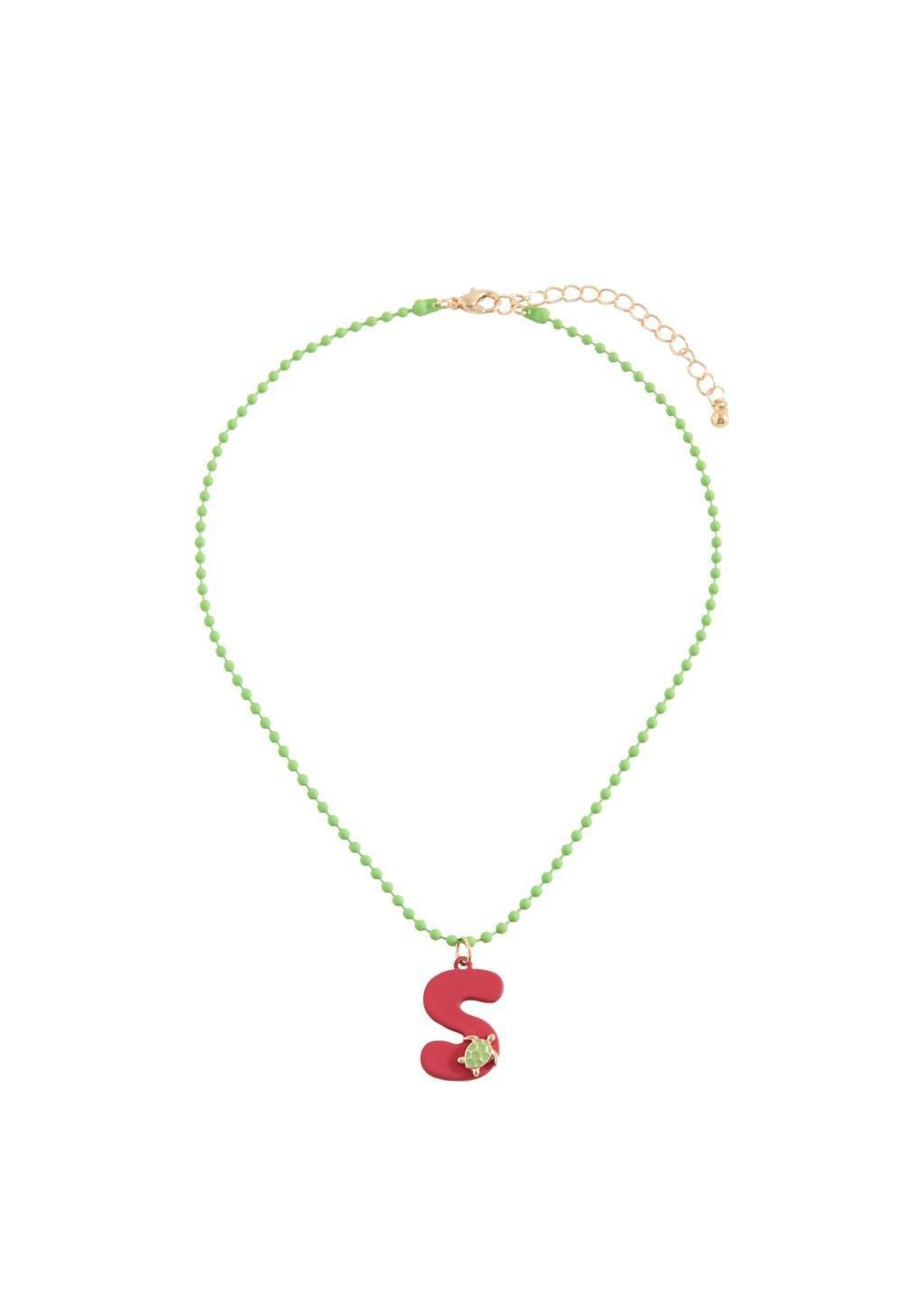 Red Letter Pendant Necklace, Kids Girls, Red, large image number 2