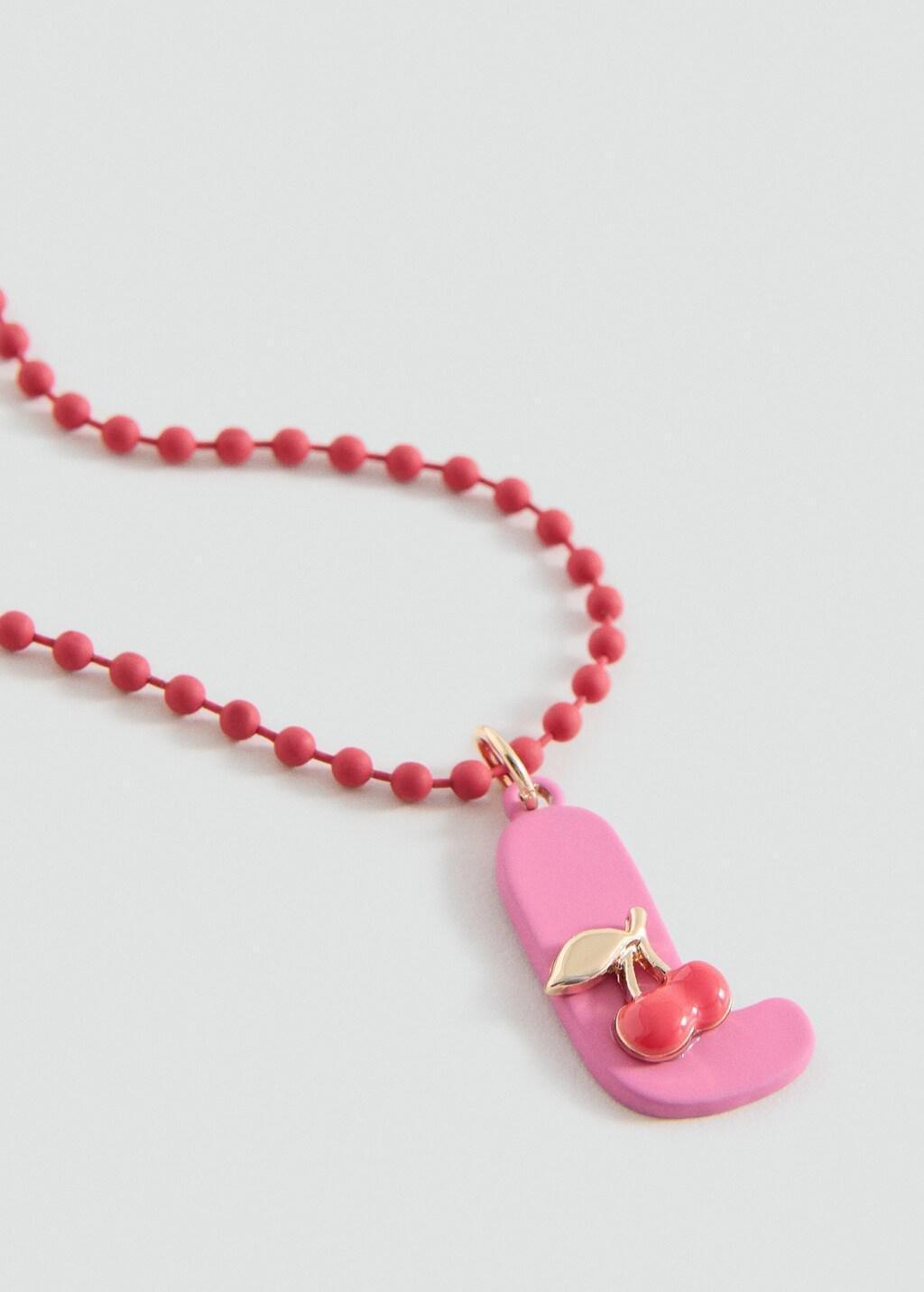 Pink Letter Pendant Necklace, Kids Girls, Pink, medium