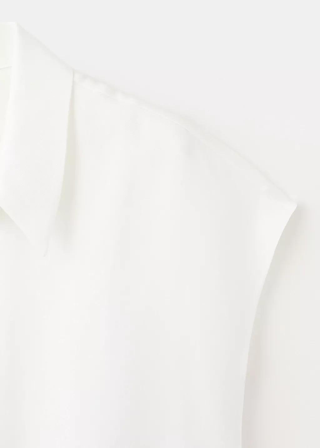White Short-Sleeved Lyocell Shirt, 0201_02, large image number 1