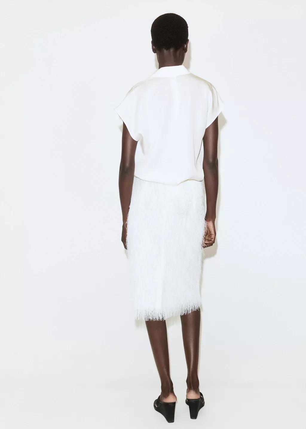 White Short-Sleeved Lyocell Shirt, 0201_02, large image number 2