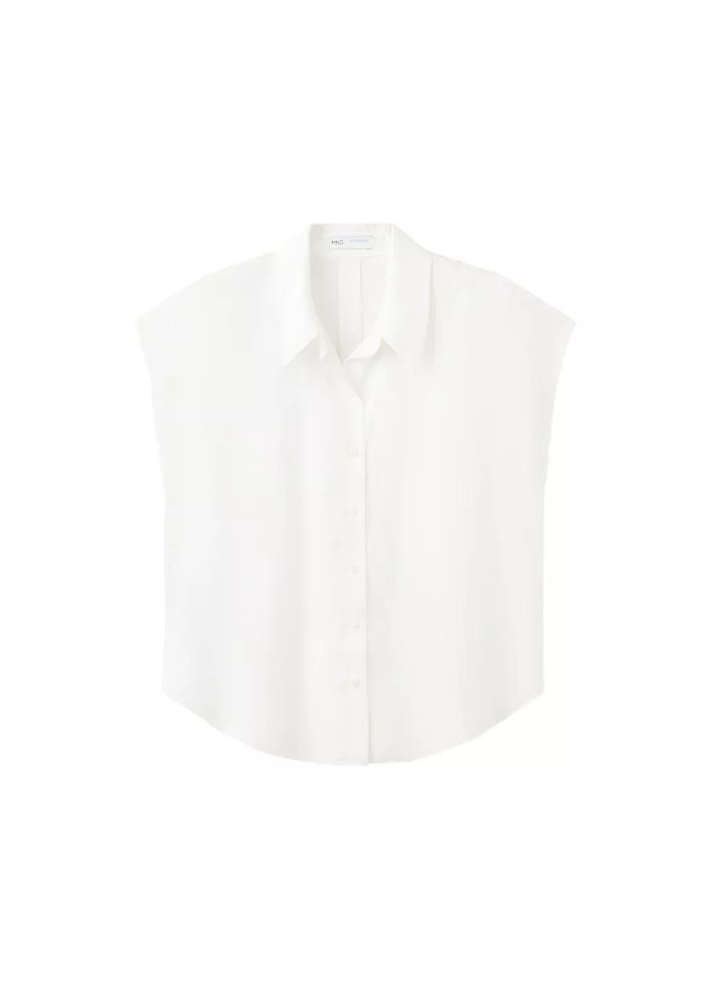 White Short-Sleeved Lyocell Shirt, 0201_02, large image number 7
