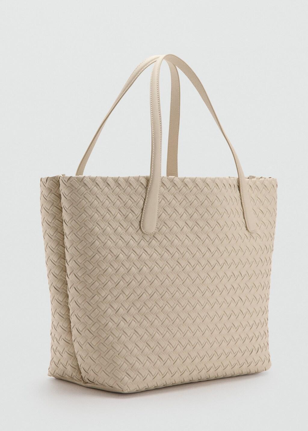 White Braided Tote Bag, 0201_02, large image number 1