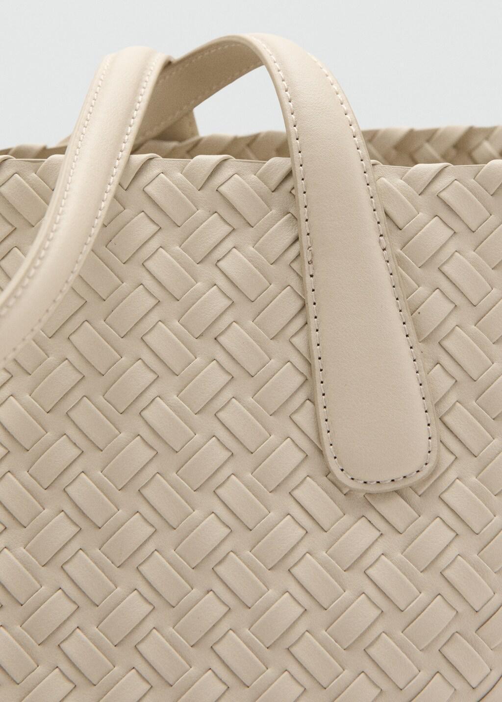 White Braided Tote Bag, 0201_02, large image number 2
