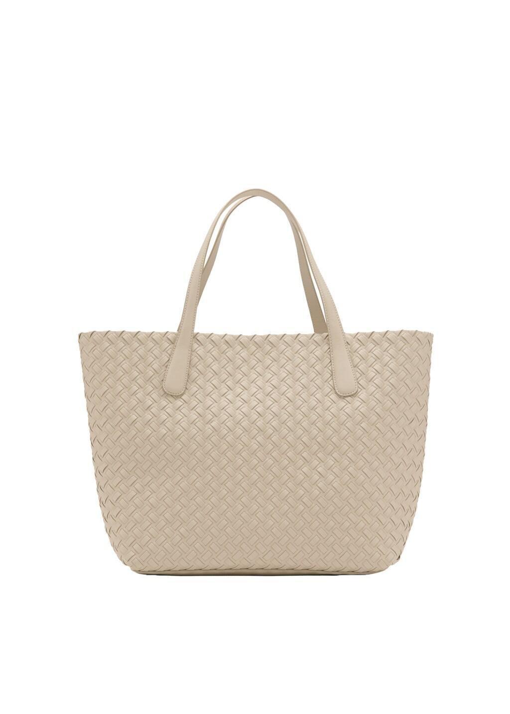 White Braided Tote Bag, 0201_02, large image number 3