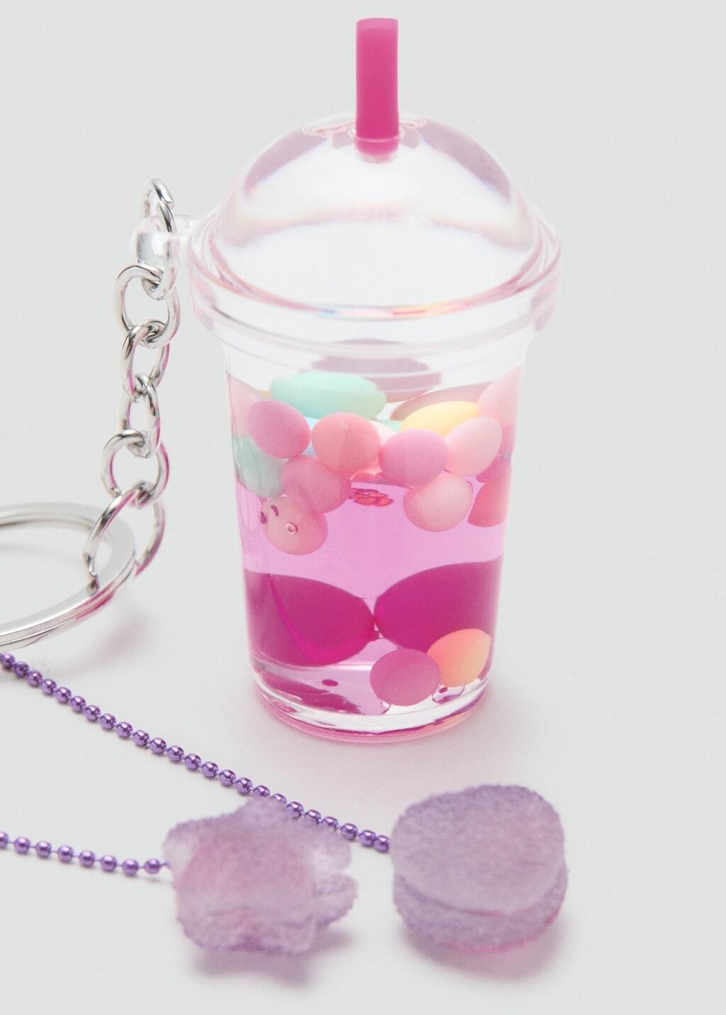 Pink Charms Key Ring, Kids Girls, Pink, large image number 0
