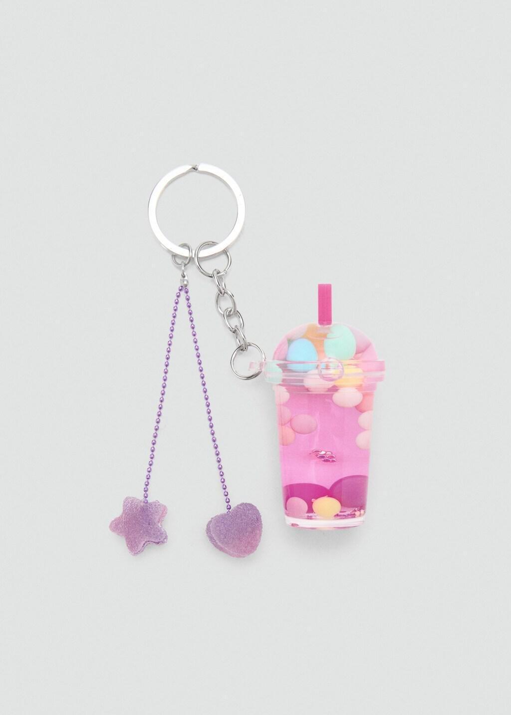 Pink Charms Key Ring, Kids Girls, Pink, large image number 2