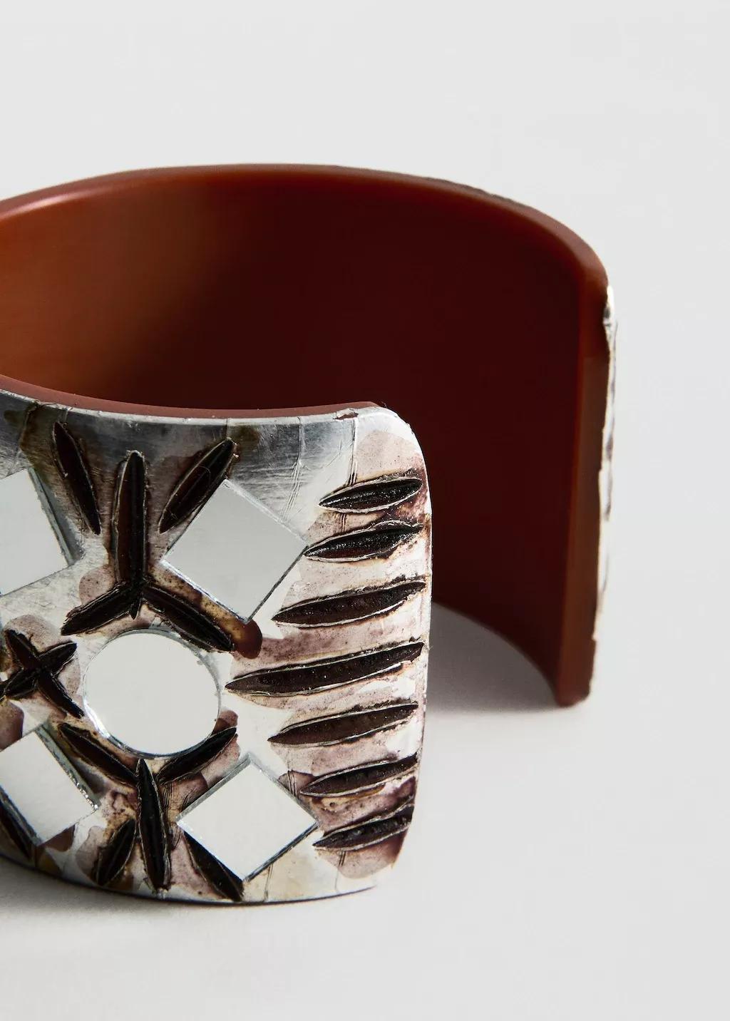 Brown Resin Cuff Bracelet, 0201_30, large image number 1