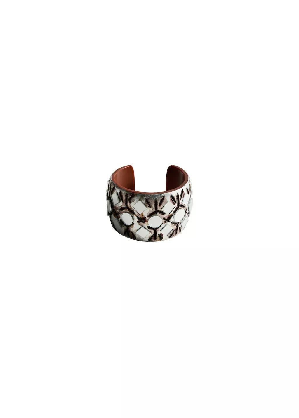 Brown Resin Cuff Bracelet, 0201_30, large image number 3