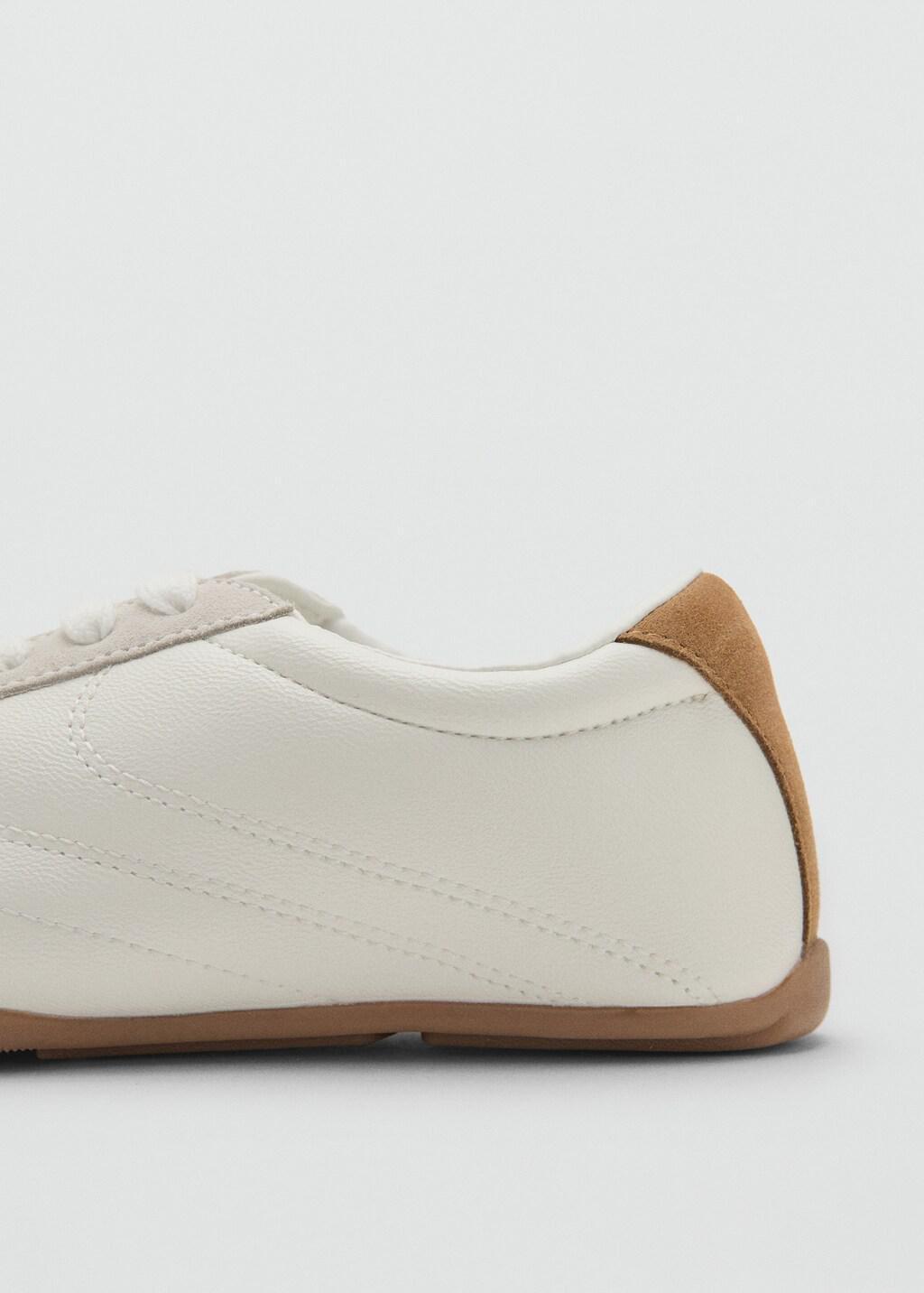 White Contrasting Panel Leather Sneakers, 0201_01, medium