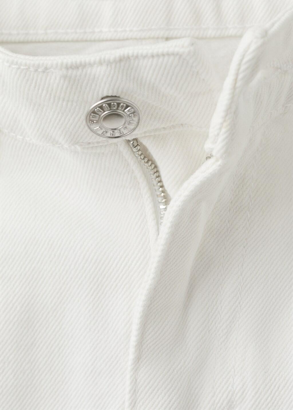 White Mid-Rise Denim Skirt, White, large image number 1