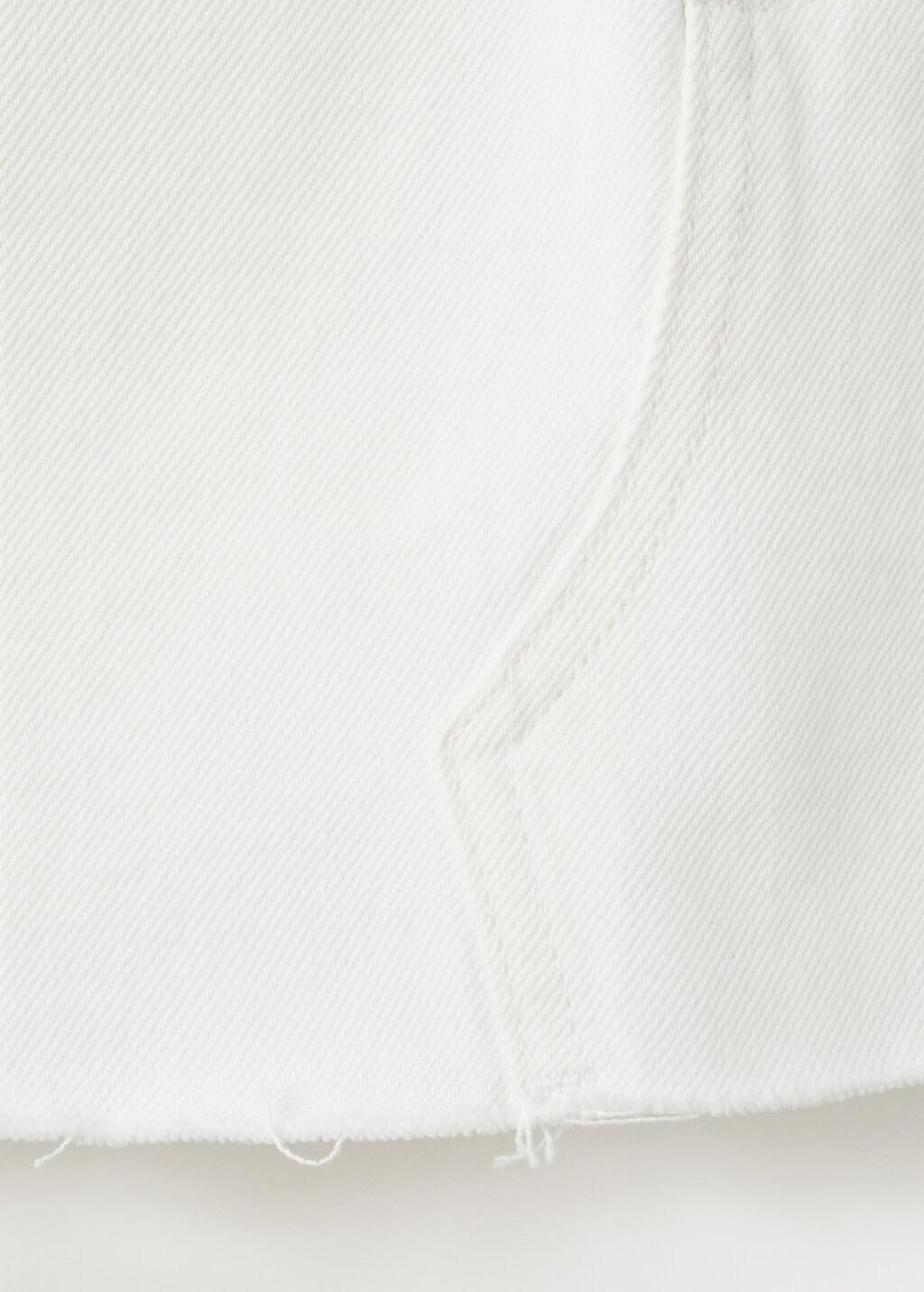 White Mid-Rise Denim Skirt, White, large image number 5