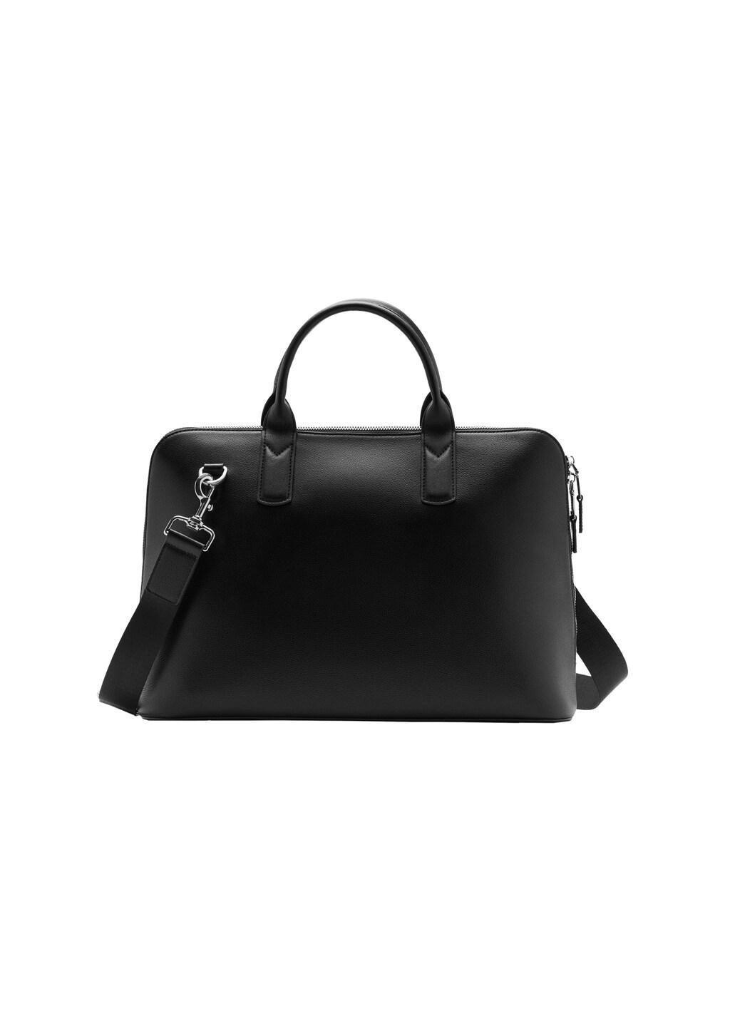 Black 100% Leather Tote Bag, Black, medium