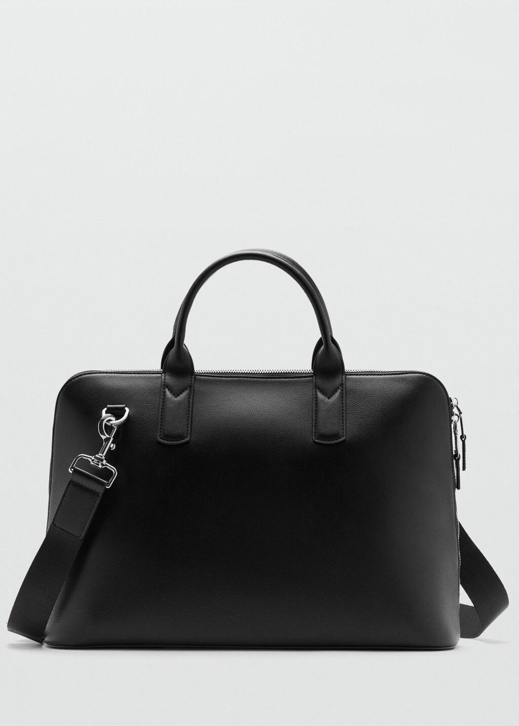 Black 100% Leather Tote Bag, Black, large image number 3