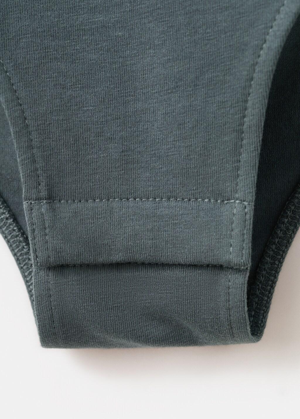 Grey Cotton Short-Sleeve Bodysuit, Kids Girls, Charcoal, large image number 0