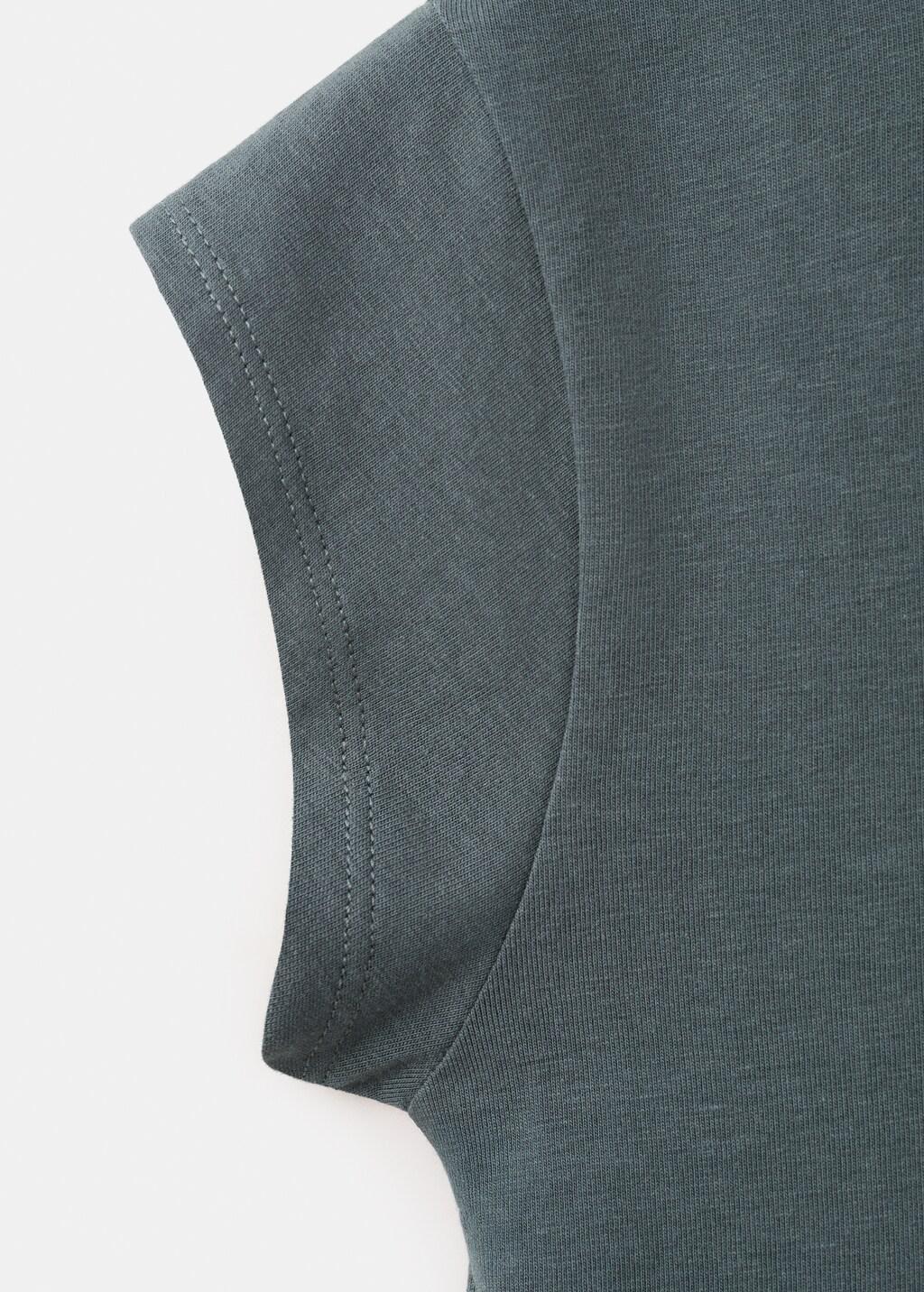 Grey Cotton Short-Sleeve Bodysuit, Kids Girls, Charcoal, large image number 2