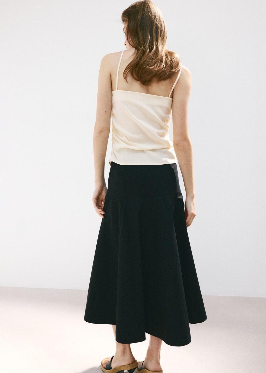 Beige Draped Strap Top, Light Beige, large image number 2