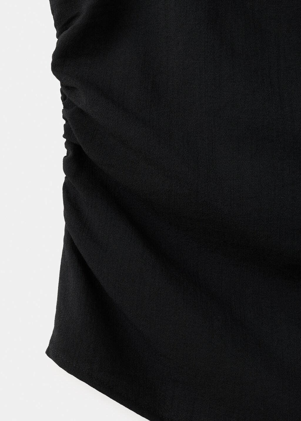 Black Draped Strap Top, Black, large image number 5