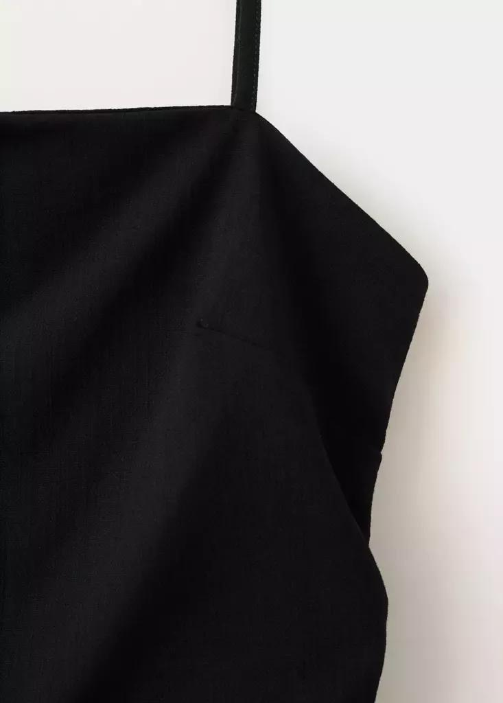 Black Draped Strap Top, Black, large image number 10